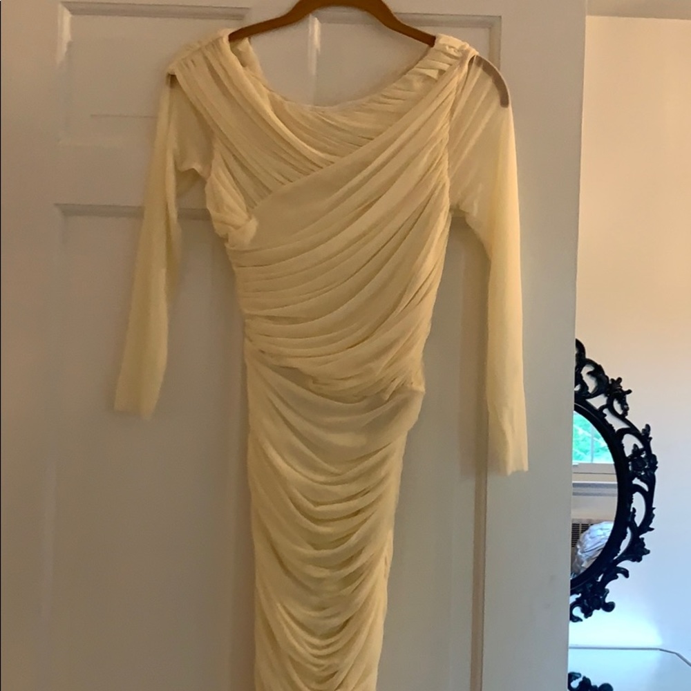 Long Sleeve White cocktail Dress